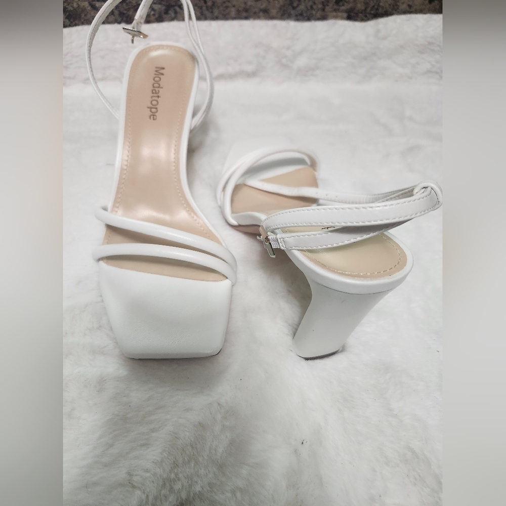 White Strappy Heels - Picture 2 of 5